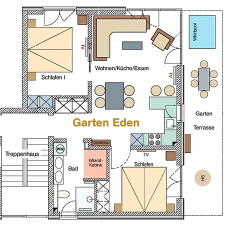 Apartamento Ocean House Garten Eden Mit Whirlpool